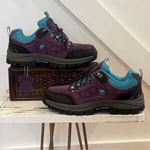 NWOT Camel Crown Suede Leather Outdoor Hiking Shoes Purple Sky Blue